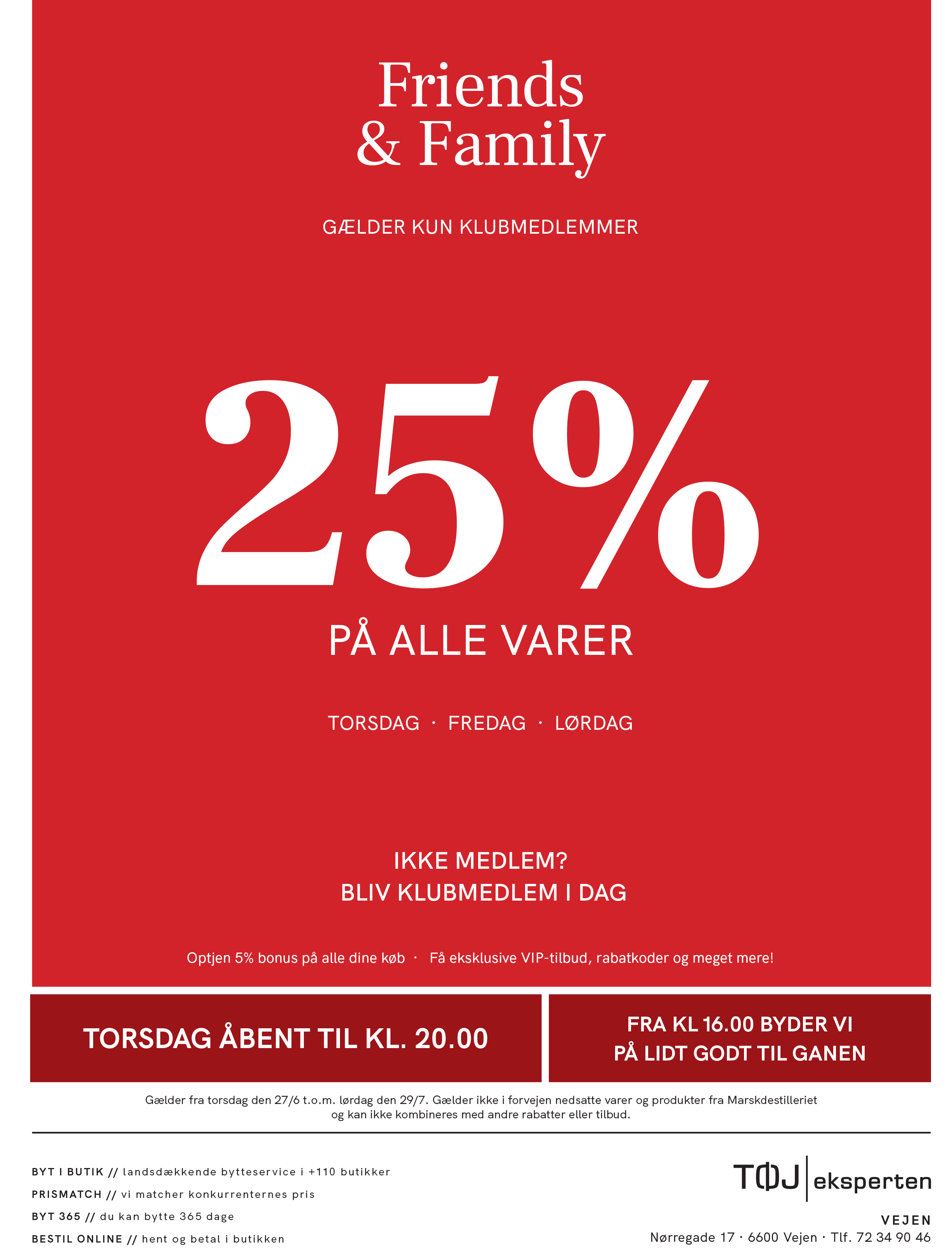 Tøjeksperten Vejen - 25% udsalg