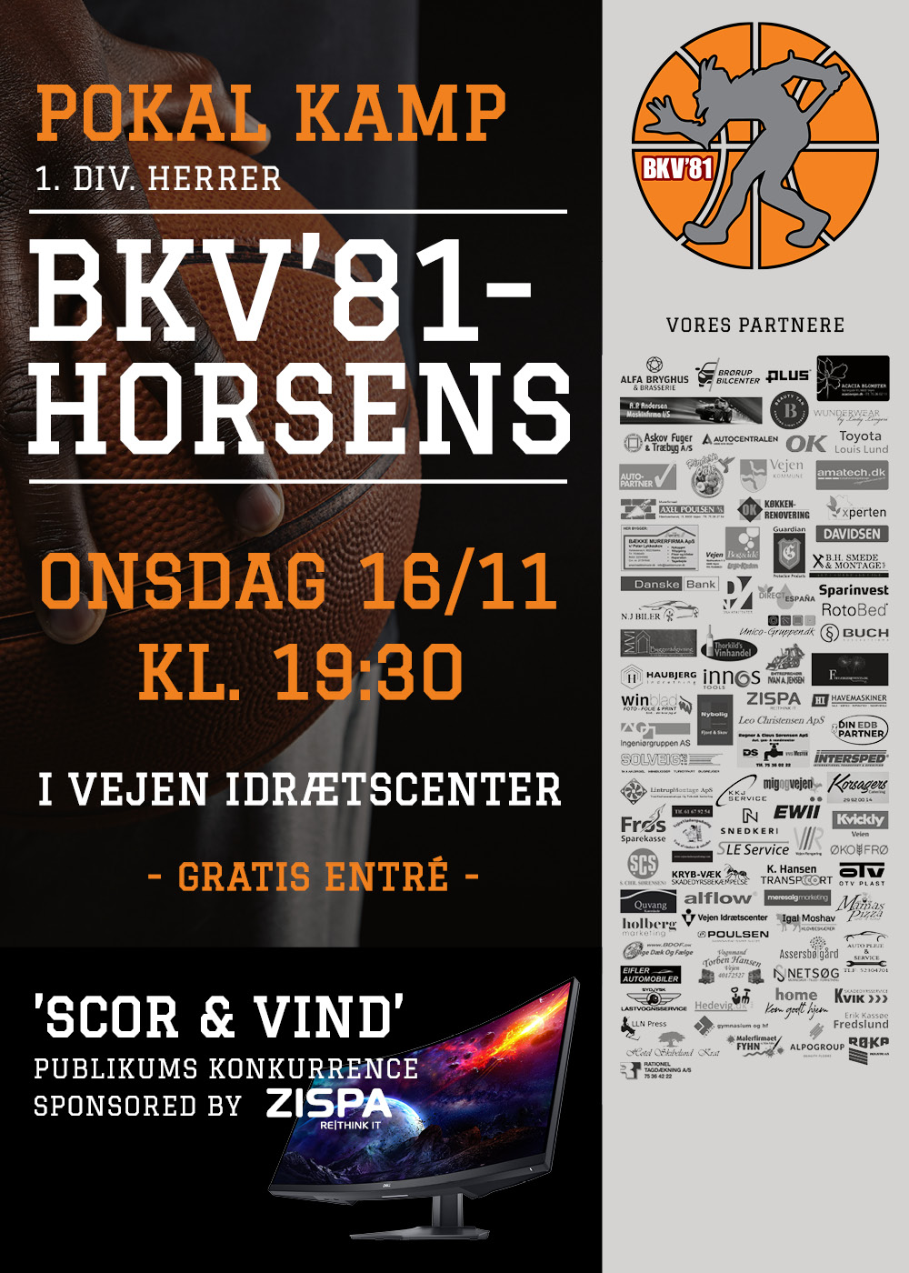 BKV'81-Horsens - semifinale i pokalturneringen i basketball i Vejen Idrætscenter
