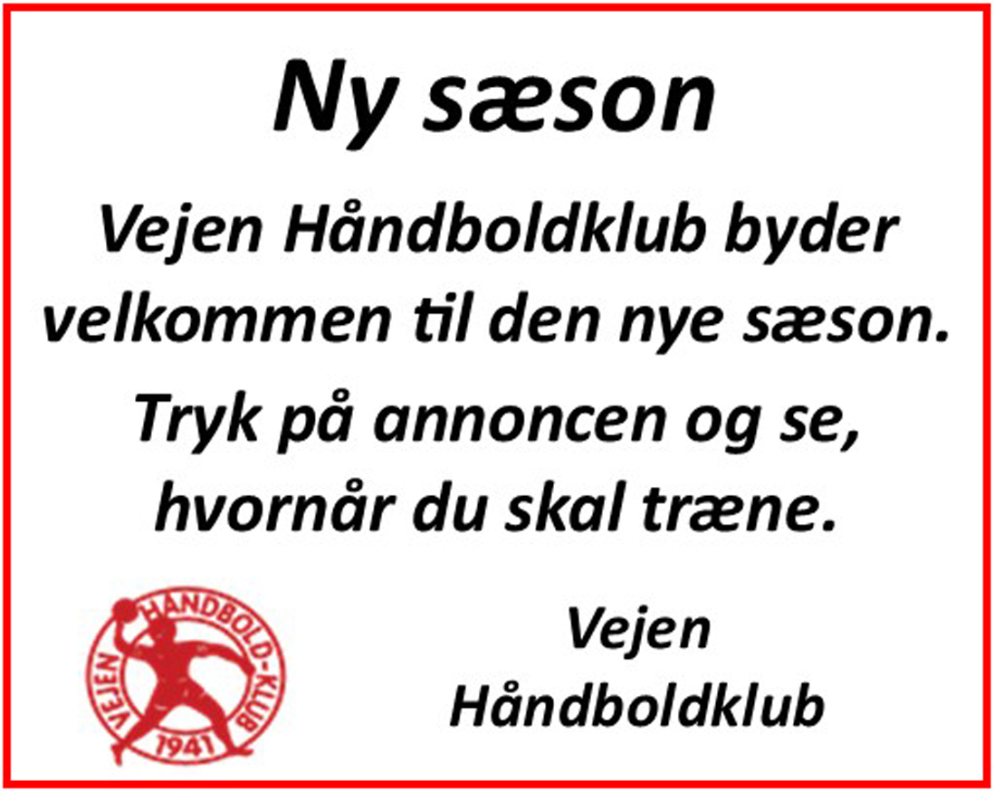 Vejen Håndboldklub - ny sæson 2023