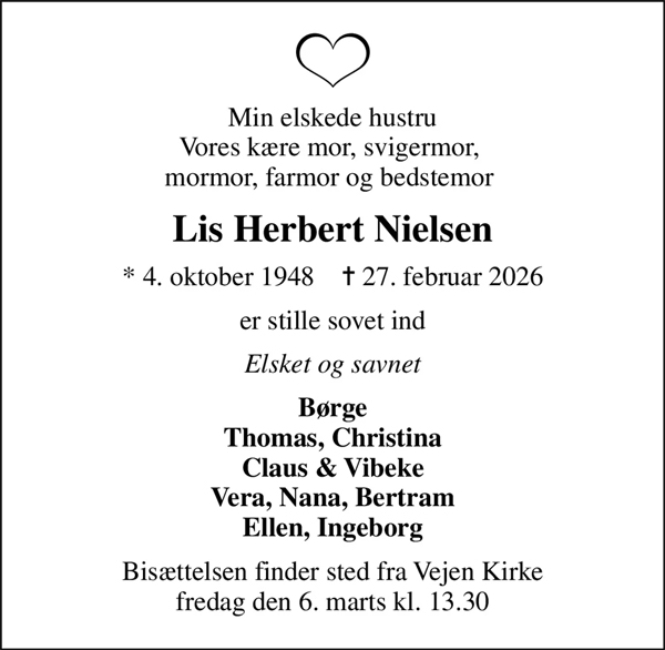 dodsfald lis herbet nielsen red