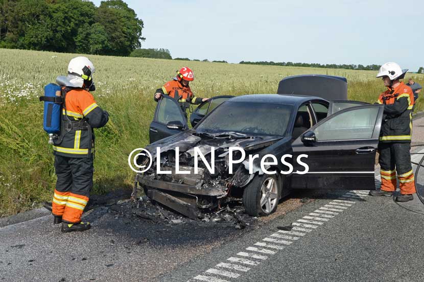 brand bil motorvej 5